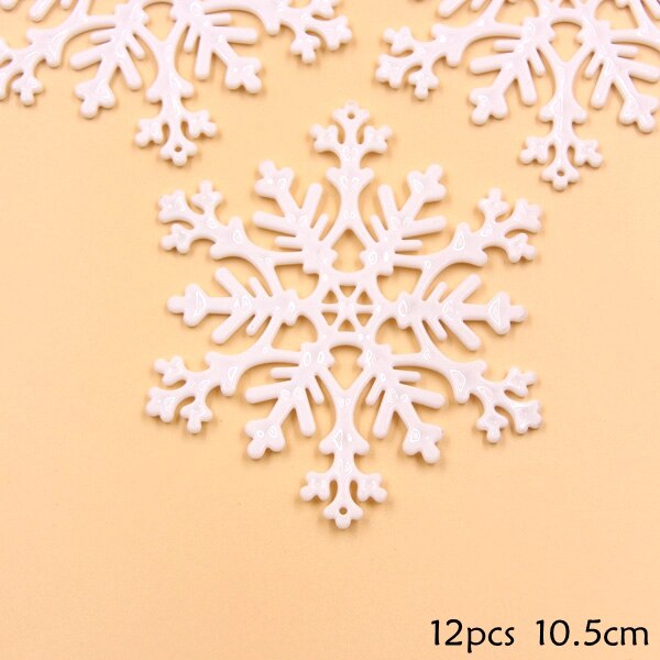 1 Pack Wit Plastic Nep Sneeuwvlok Voor Home Christmas Party Diy Scene Nieuwjaar Xmas Tree Hangers Ornamenten Raamdecoratie: A