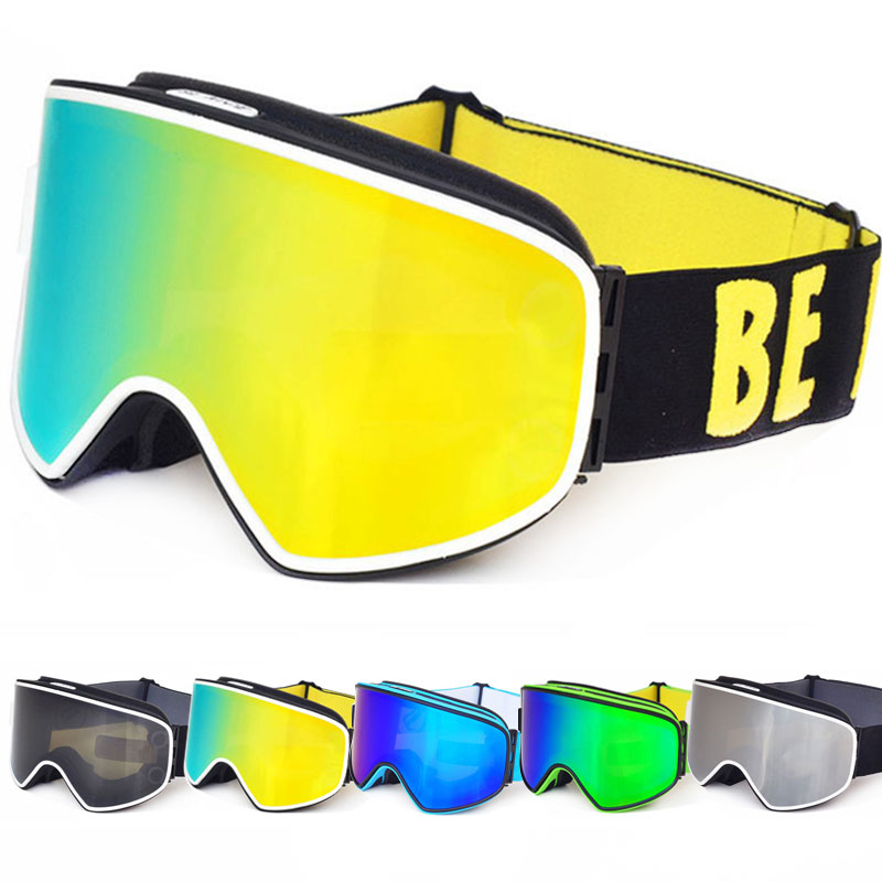Ski Goggles 2 in 1 with Magnetic Dual-use Lens for Night Skiing Anti-fog UV400 Snowboard Goggles Men Women Ski Glasses