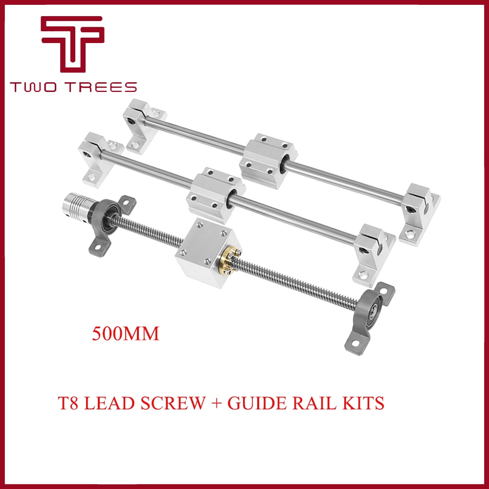 3D printer Guide rail parts -T8 Lead Screw 200mm 300mm 400mm 500mm +Optical axis +KP08 bearing bracket +housing mounting bracket