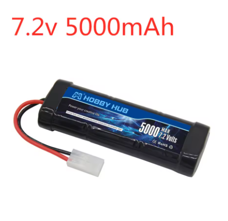 7.2V 5000mAh Ni-MH Battery Pack with Tamiya Plug With 7.2v Charger and SC*6 Cells Battery for RC Racing Cars Boats RC toys: Burgundy