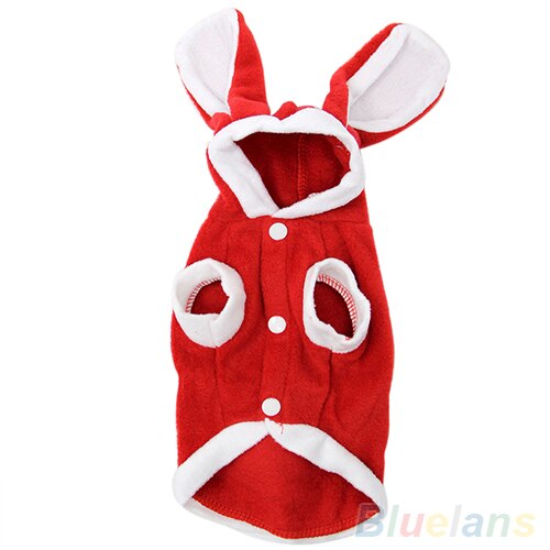Moda macia cão de estimação adorável hoodie roupas coelho inverno quente filhote de cachorro trajes vestuário suprimentos do cão confortável de usar