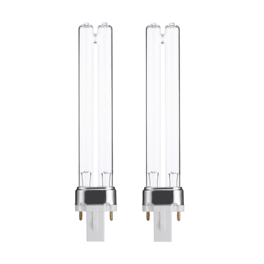 2 stk 9w akvariefisk akvarium uv sterilisator renser udskiftning lampe rør pærer renser pærer  g23 base bakteriedræbende ultraviolet