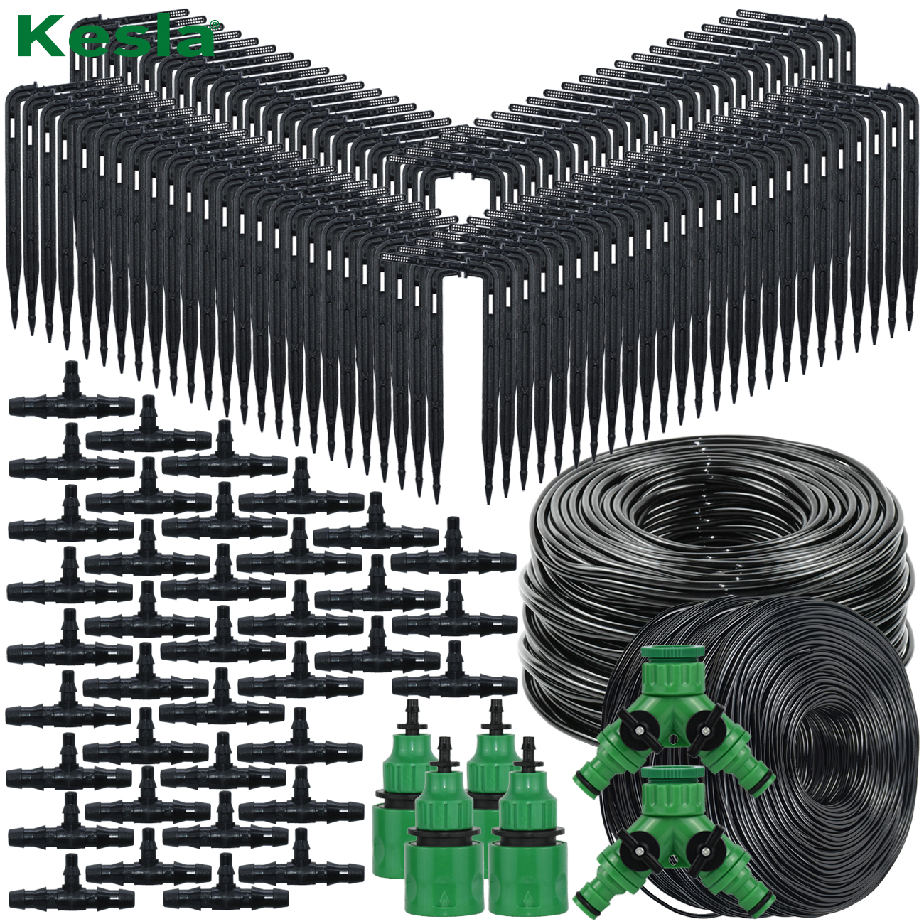 Kesla 1/4 ''  to 1/8 '' dryppvanning hagevanningssystemsett albuebøy piler sender 4/7 to 3/5mm for bonsai drivhus
