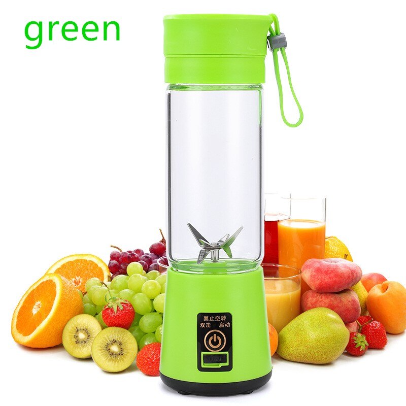 Portable-juicer Cup Juice Mixer Electric Milk Mixer Charging Juicer Mini Juicer <500ml Kitchen Accessories: green