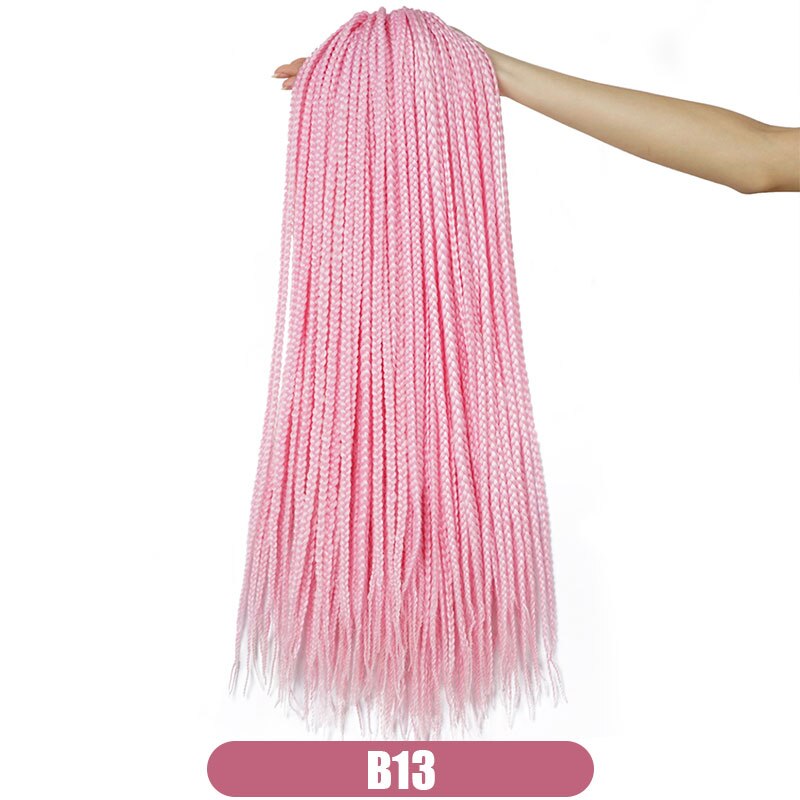 19 Color Ombre Box Crochet Hair Braids 24 Inch Zizi Synthetic Hair Extension For Braids Kanekalon Braiding Hair Pre Stretched: B13