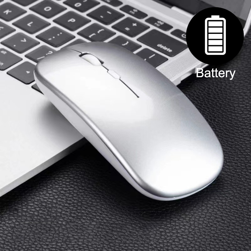 Mouse Gamer Wireless Mouse for Notebook Laptop Computer PC,Slim Mini Noiseless Ergonomic Mause 2.4G USB Gaming Mice: Silver