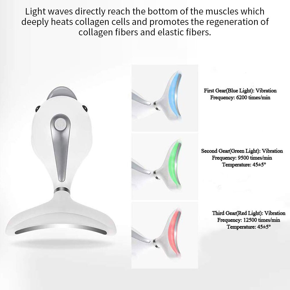 Neck Beauty Device Neck lifting 3Colors LED Photon Therapy Skin Tighten Reduce Double Chin Anti Wrinkle Remove Skin Care Tools