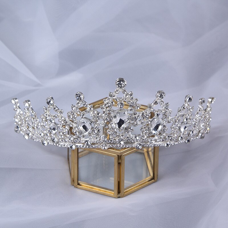 Bridal Crown Hand-beaded High-end Crown Wedding Headdress Queen's Birthday Party Crowns 16 In Diameter And 6 Cm In Height