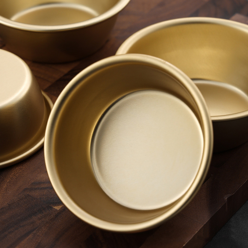Bol à riz rond traditionnel coréen en aluminium, couleur or, tasse à vin avec poignée pour Makgeolli, 1 pièce