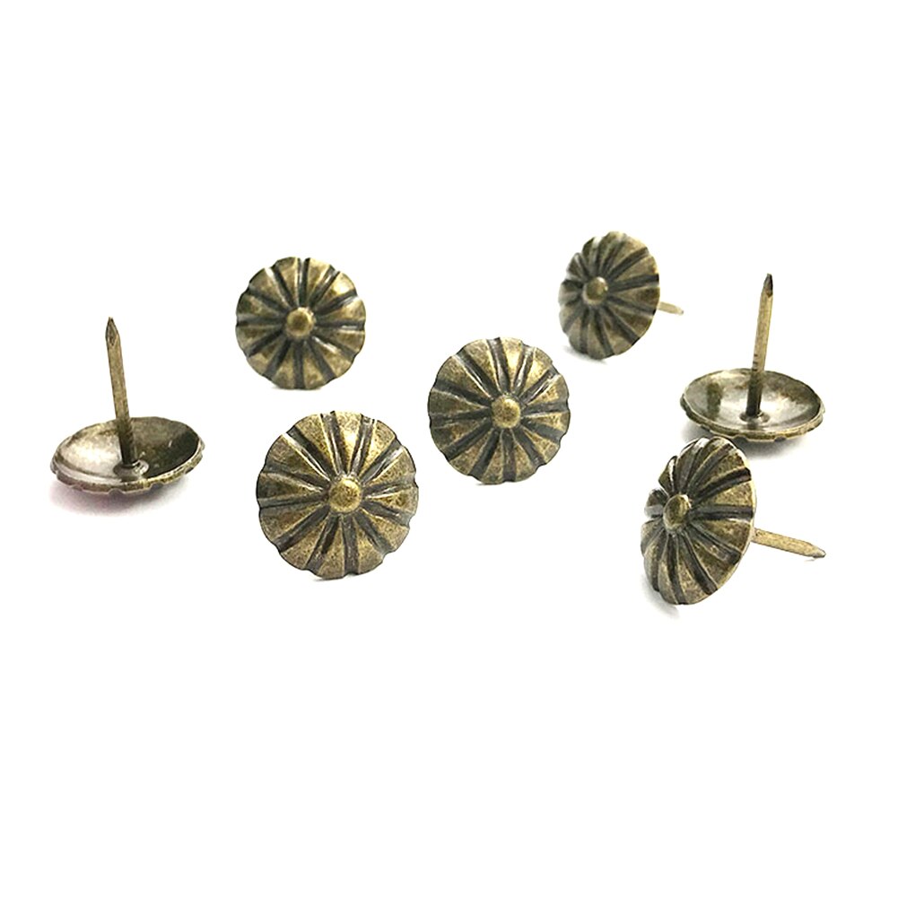 Chinchetas decorativas de hierro para muebles, caja para joyería antigua, tachuela decorativa para sofá, 100 Uds.