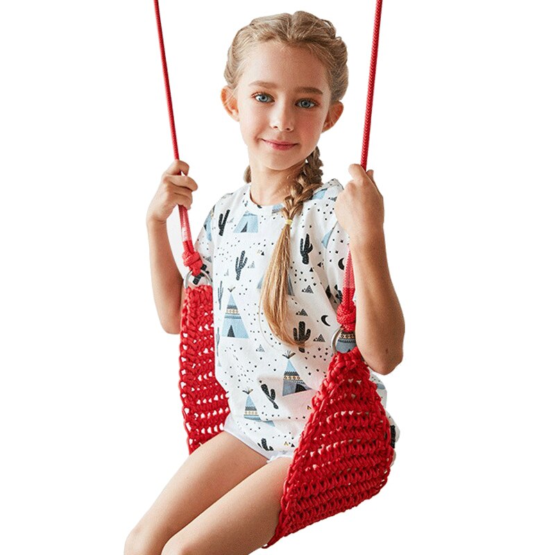 Handgemaakte Weven Swing Stoel Kinderen Swing Kids Hangmat Schommel Tuin Opknoping Stoel Voor Buitenshuis Binnenshuis Familie Kamer Games Speelgoed