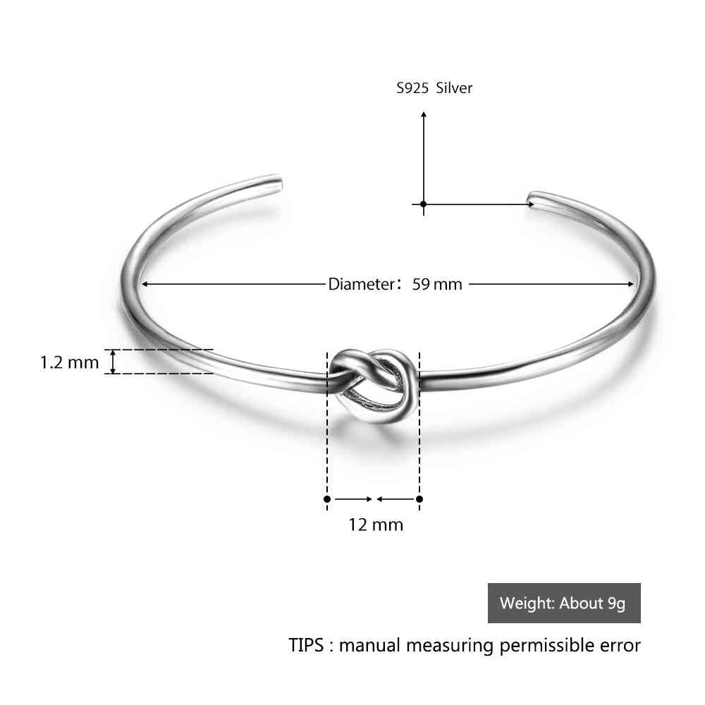 Women 925 Sterling Silver Bracelets Bangles Knot Girl Trendy Jewelry Accessories (Jewel Ora BA102049)