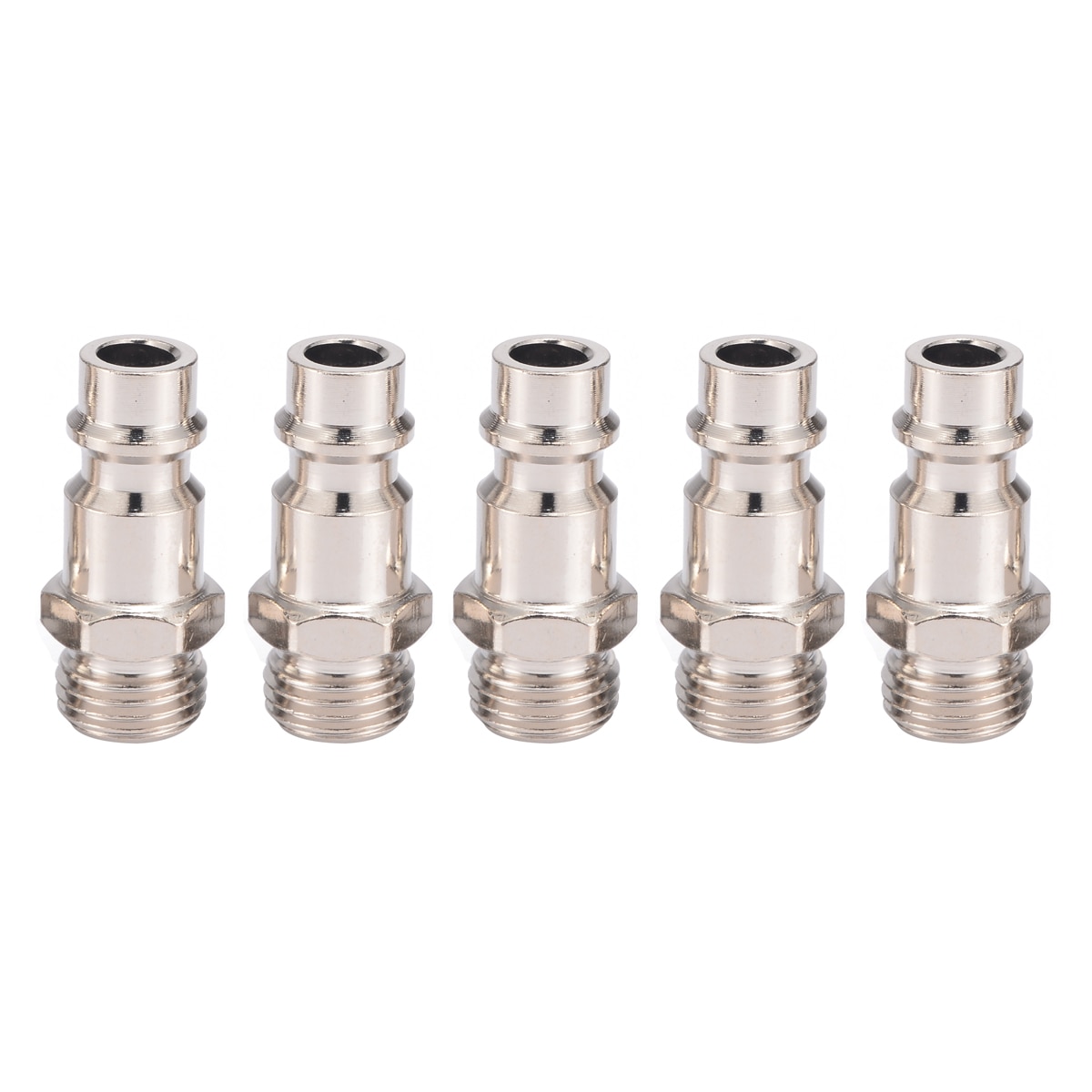 5pcs Copper Iron Euro Air Line Hose Fitting 1/4" BSP Male Quick Release Air Compressor Connector 33x11mm