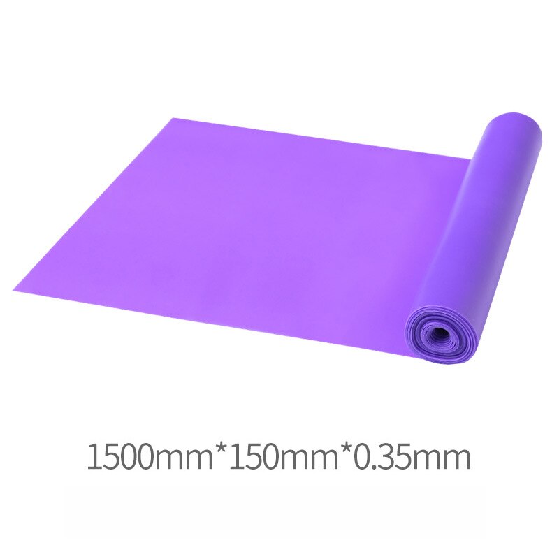 Yoga elastische band, hoge elasticiteit, bodybuilding, veilige rubberen yoga elastische band, 150cm weerstandsbanden, trainingselastische riem: Paars