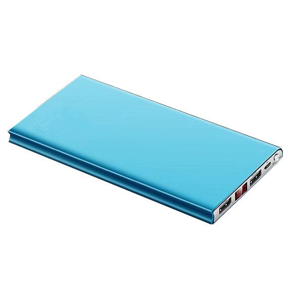 Powerbank 20000 mah, zwei usb-ausgänge, ultradünn, externer akku mit digitalanzeige, tragbares ladegerät: Blau