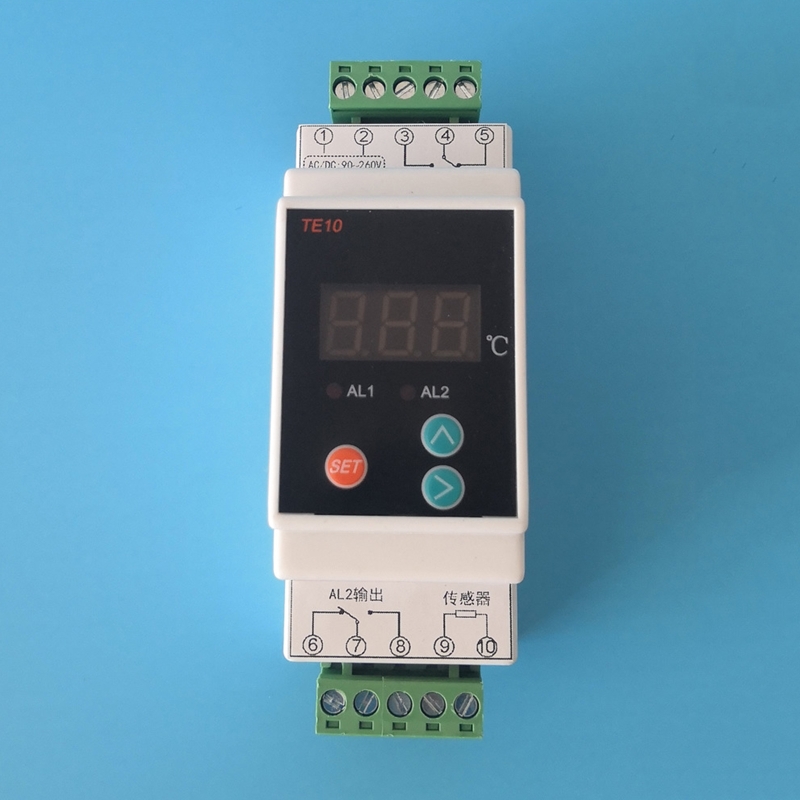 2 Manier Relais Uitgang Temperatuur Alarm Controller Din Rail Thermostaat Met Sensor 40 ~ 110 ℃ Geen Nc Gemeenschappelijke Uitgang 7A/250VAC