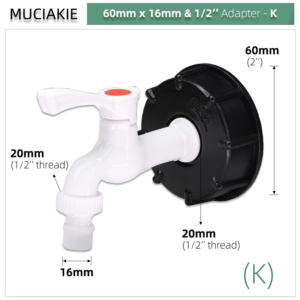 Tanque de agua IBC de 1/2 pulgadas: Kx1pc