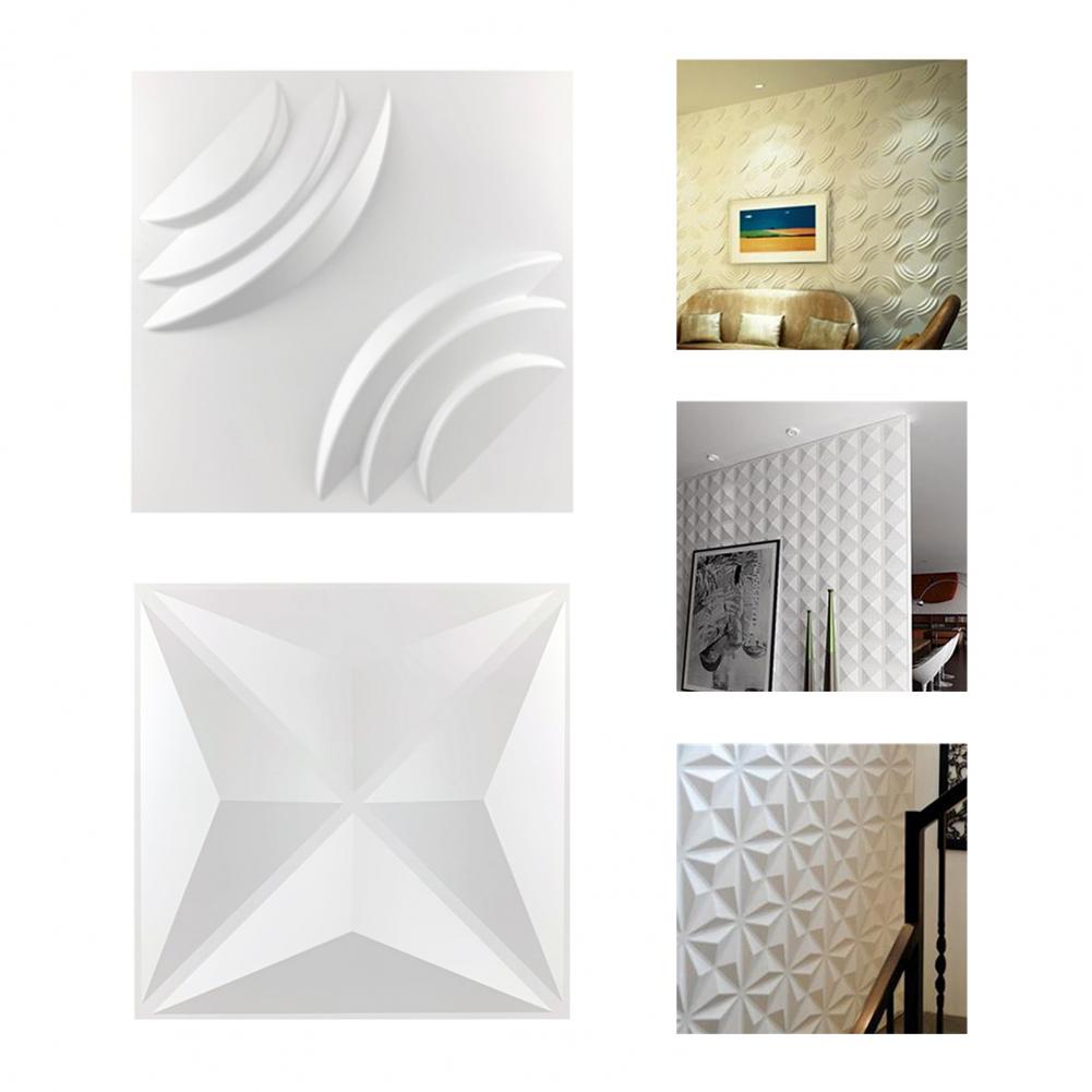 12Pcs Durable Lightweight Anti-scratch Eco-friendly Fire Resistant PVC 3D Wall Panel 3D Wall Panel for Living Room