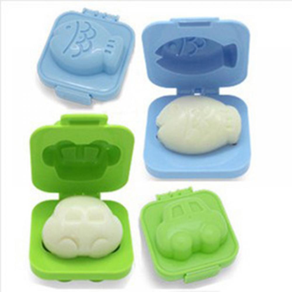LINSBAYWU 2Pcs Boiled Egg Mold Cute Cartoon 3D Egg Ring Mould Bento Maker Cutter Decorating Egg Tool: A