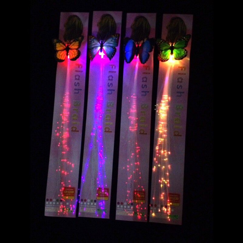 3 stile fai finta di giocare parrucca a LED colorata 1 pz Flash incandescente LED intrecciato tornante capelli radice fibra ragazza giocattoli