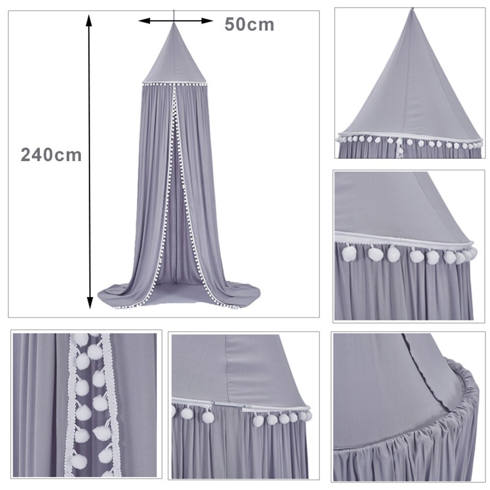 Canopée anti-moustiques pour bébé | Lit de princesse pour fille, lit suspendu, tentes, rideaux de jeu en coton, décoration nordique pour chambre d'enfants