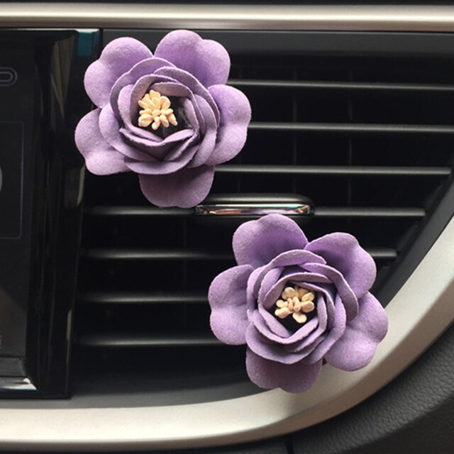 Auto Klimaanlage Auslauf Blume Parfüm Clip Duft Lufterfrischer Autos Luft Reiniger Duft Diffusor Auto Zubehör: Violett