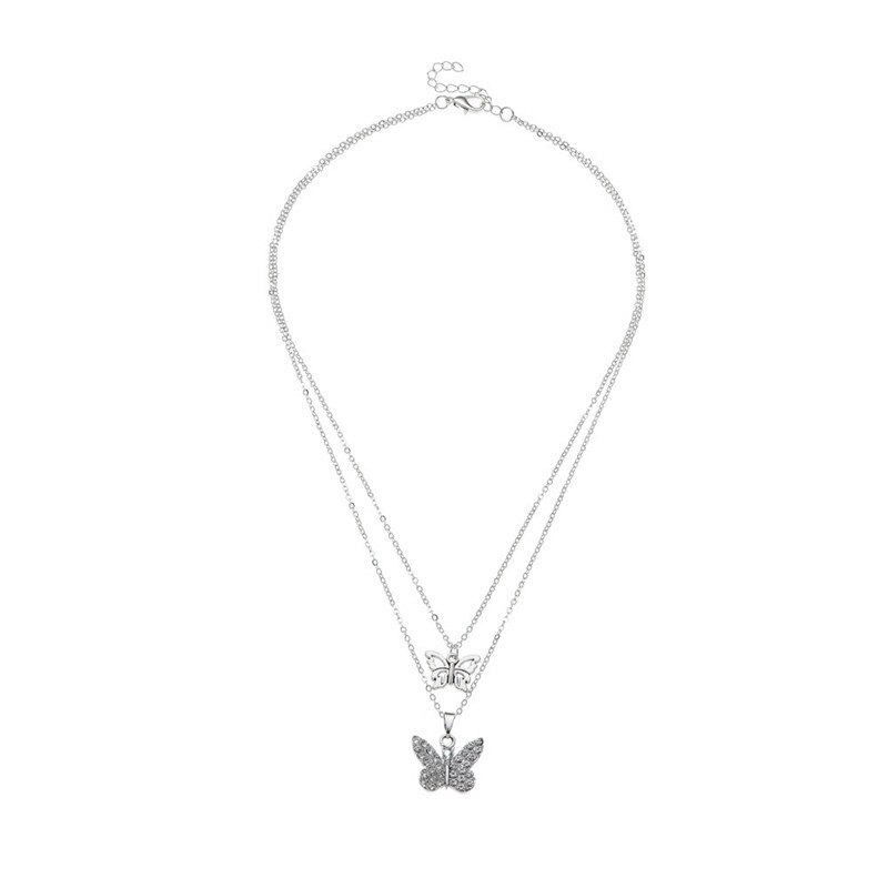 Ketting Multilayer Vlinder Stalen Schijf Gouden Hanger Ketting Voor Vrouwen Trend Vrouwelijke Sieraden Kraag