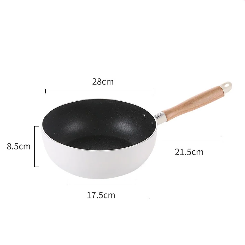 Non-stick Wok Koekenpan Verdiepen Ei Steak Koekenpan 28 Cm Thuis Inductie Fornuis Gasfornuis Steelpan Kookpot keuken Kookgerei: Bordeaux