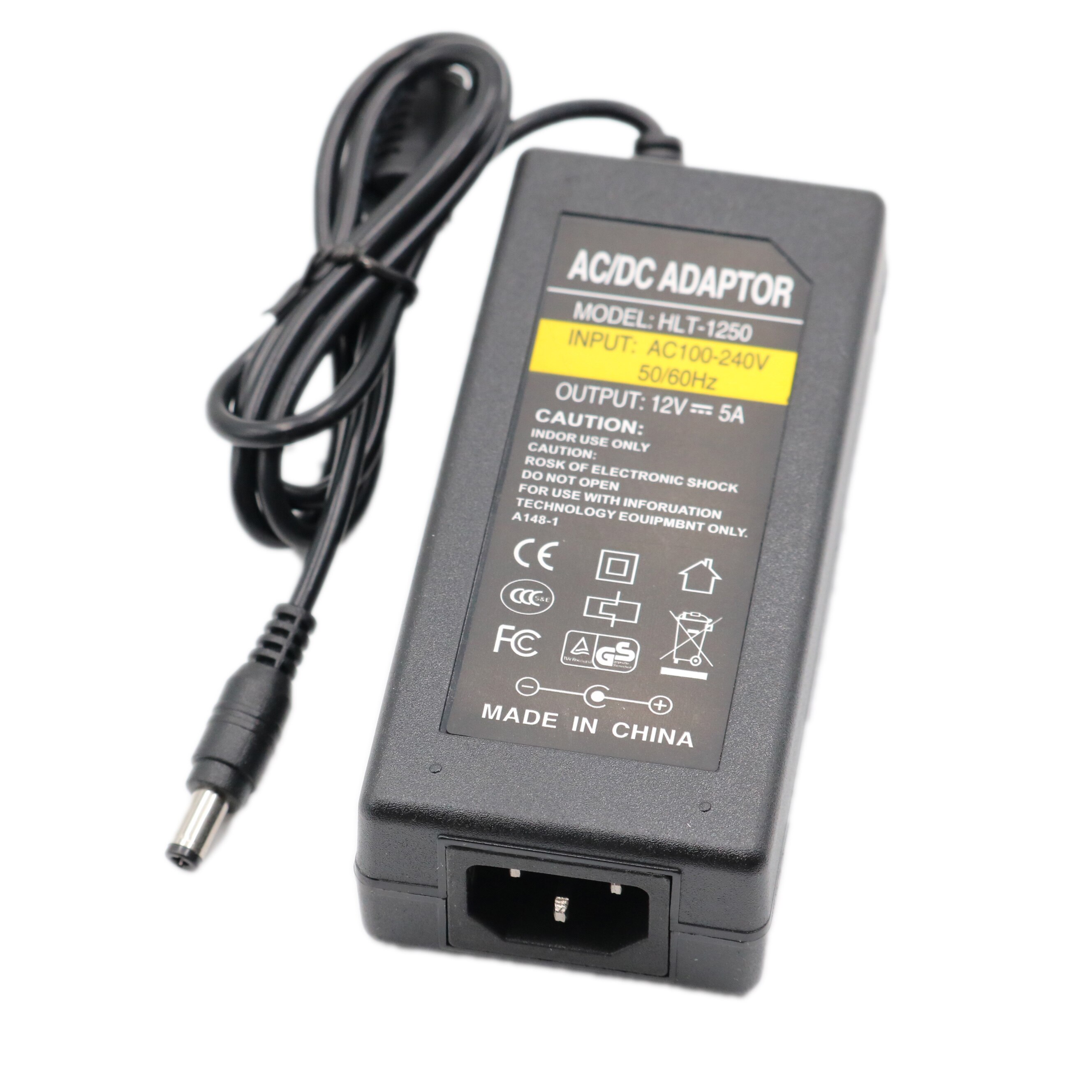 1 X Ac 100V - 240V Naar Dc 12V 5A Verlichting Transformers 12V5A Voeding Adapter Converter oplader Voor Led Strip Licht