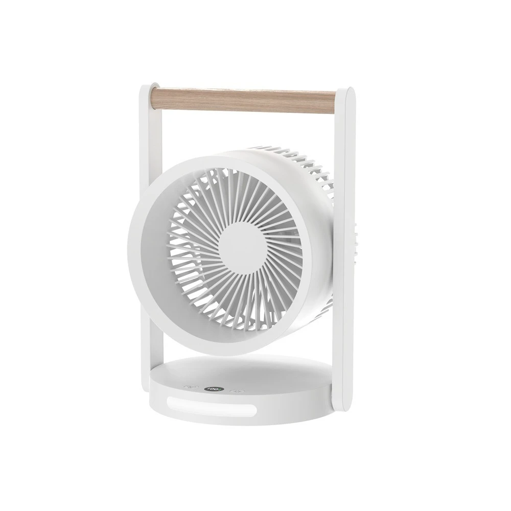 Draagbare Draagbare Ventilator Slaapkamer Verlichting Grote Windenergie Ventilator Usb Thuis Desktop Kleine Tafel Ventilator Elektrische Ventilator: WHITE