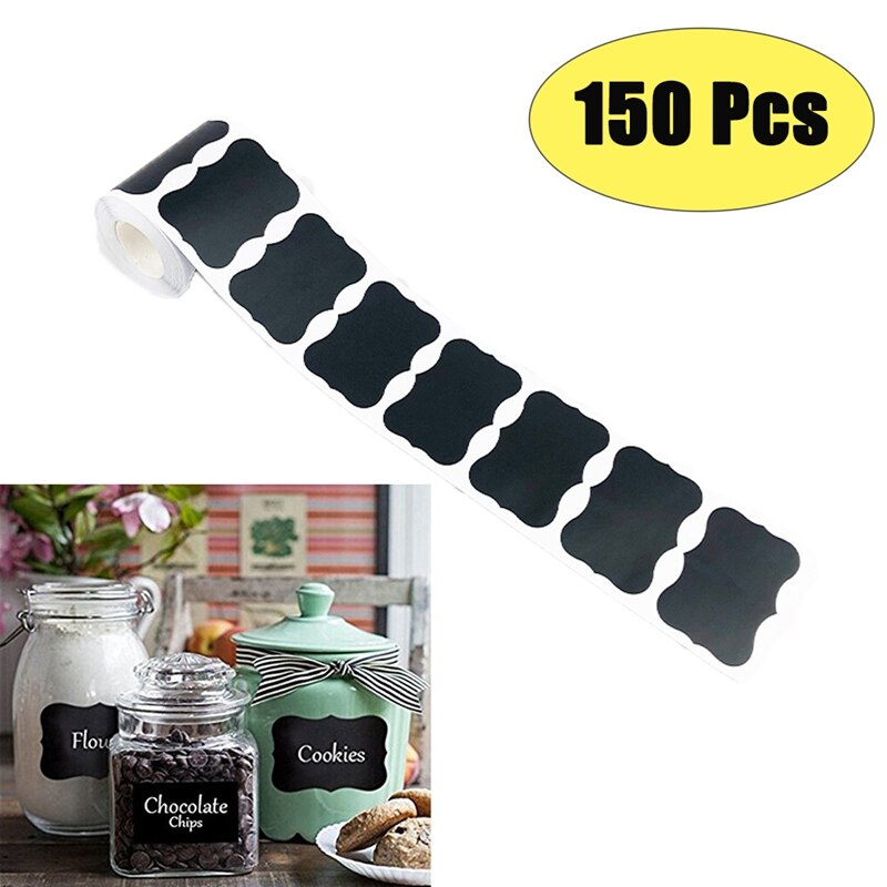 Étiquettes autocollantes pour bocaux de cuisine, 150 pièces, amovibles, pour ranger les pots, bouteilles, étiquettes, tableau noir: Default Title
