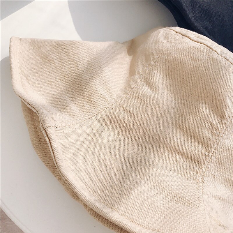 Bucket Hat Women Summer Linen Hats uv Protection Sun Hats For Women Foldable Cute Bucket Hat Black Beige Yellow Khaki Navy Blue