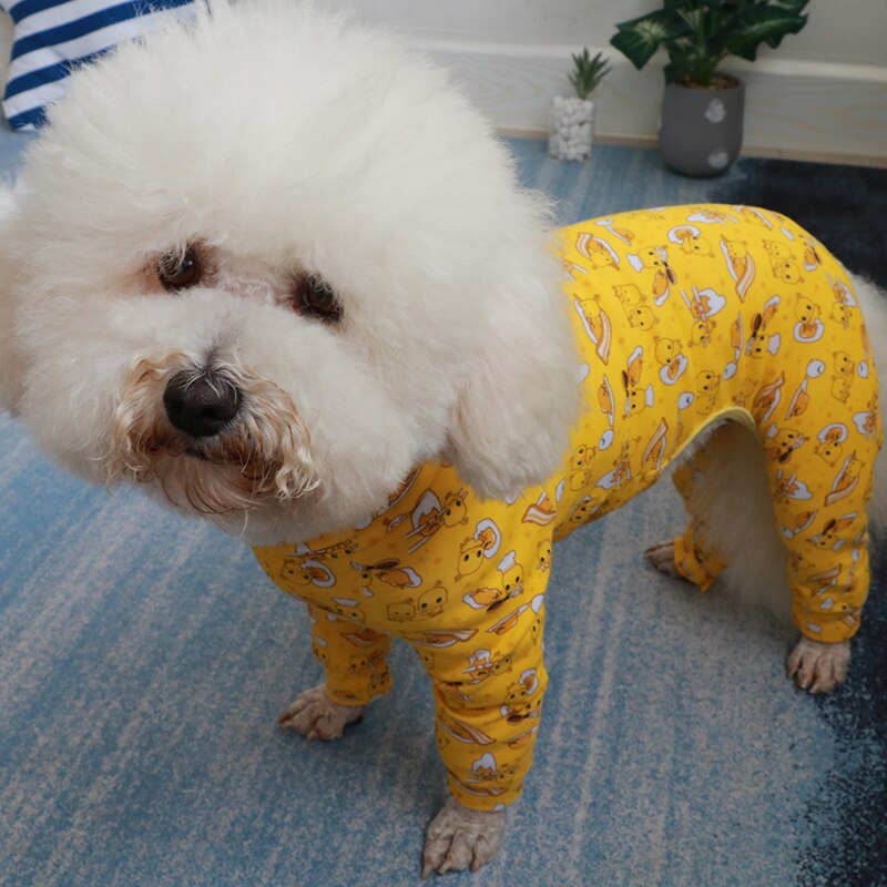 Hond Jumpsuit Dunne Puppy Kleding 100% Katoen Gedrukt Overalls Kleine Honden Stretchy Pyjama Chihuahua Poedel Dieptepunt Shirt