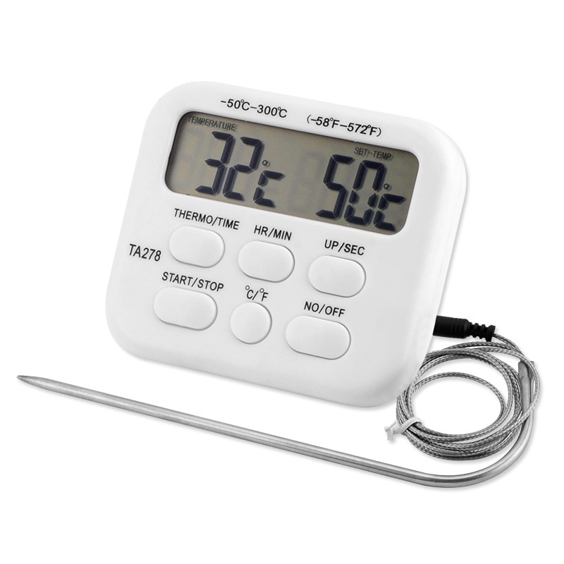 1 pcs Digital Oven Thermometer Kitchen Food Cooking Meat Grill Probe With Timer Water Milk Temperature Cooking Kitchen Tools