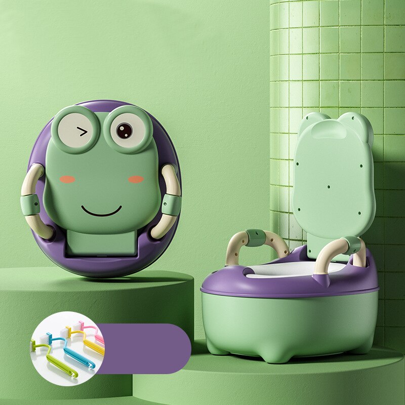 Draagbare Breder Kinderpotje Wc Zetel Zachte Kinderen Potty Kind Pot Training Kids Stoel Wc-bril Veilig Pp Materiaal: Frog design Green