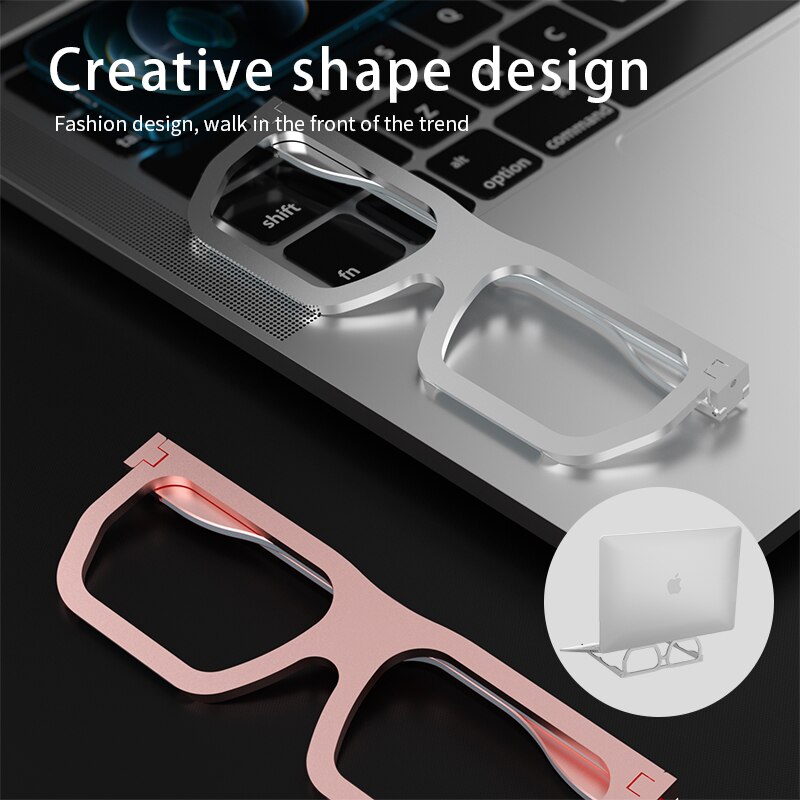 Faltbarer laptopständer aus aluminiumlegierung in brillenform, universelle notebook-halterung für 16in laptops, ipads und tablets zum lesen und arbeiten