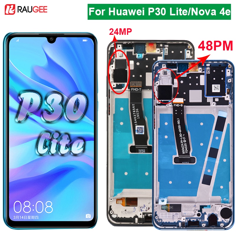 Pantalla táctil de reemplazo para Huawei P30 Lite, Nova 4E MAR-LX1M/LX1A