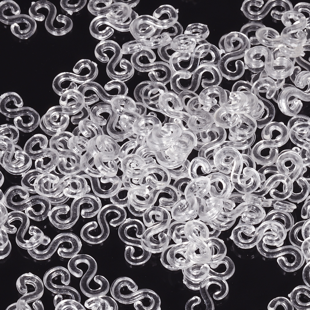 500Pcs 11X6Mm Transparante Loom Elastiekjes S Clips Voor Diy Sieraden Maken Loom Bands Gevlochten Armband haak Connector Accessaries