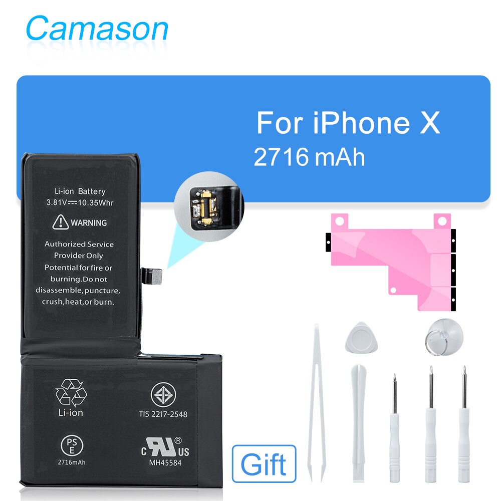 Camason Lithium Battery For iPhone 5 SE 6 6s 5s 7 8 Plus X XR XS Max 11 12 Pro High Capacity Replacement Batteries for iphone6: For iPhone X