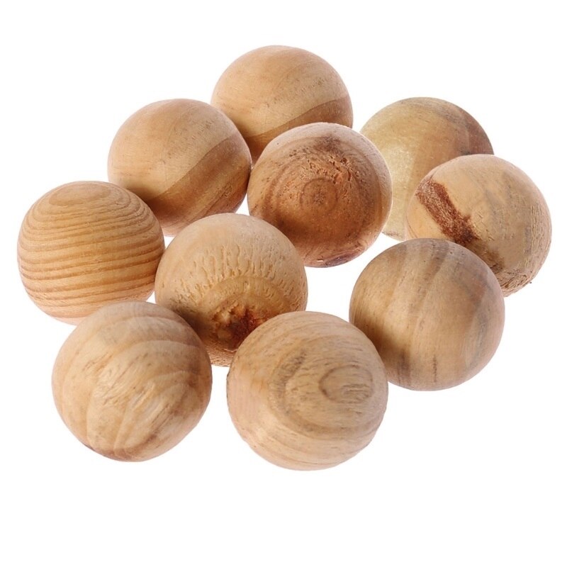 10Pcs Natural Cedar Wood Moth Balls Camphor Repellent Wardrobe Clothes Drawer