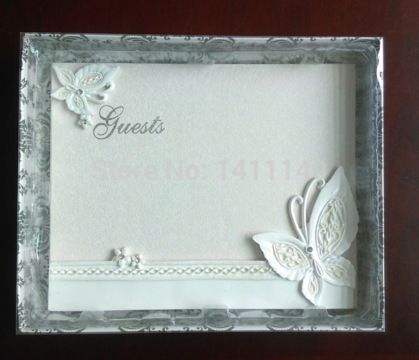 Jeu de stylos et livre d'or en forme de papillon, fournitures pour mariage avec