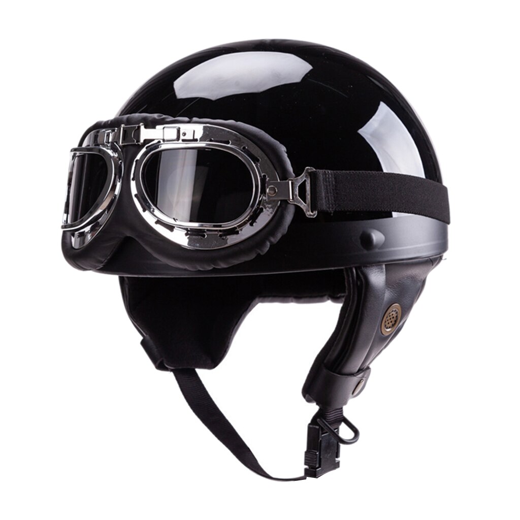 Duitse Stijl Motorfiets Helm W/Bril Voor Cruiser Scooter Touring Biker