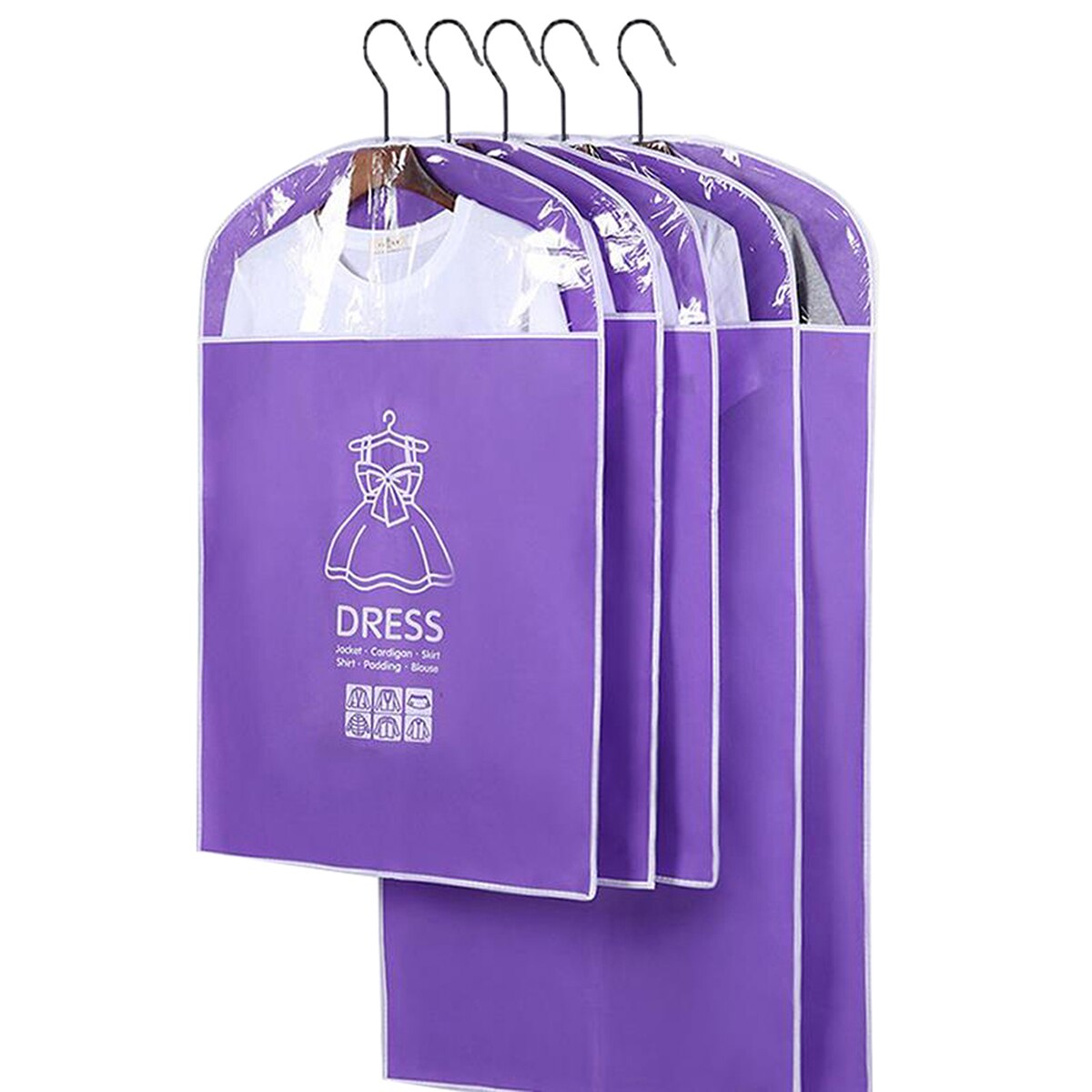 Tøjhængende støvdæksel beklædningsgenstand støvtæt klædedæksposer gennemsigtig garderobesække opbevaringspose støvdæksel tøjbeskytter: Himmelblå / 60 x 90