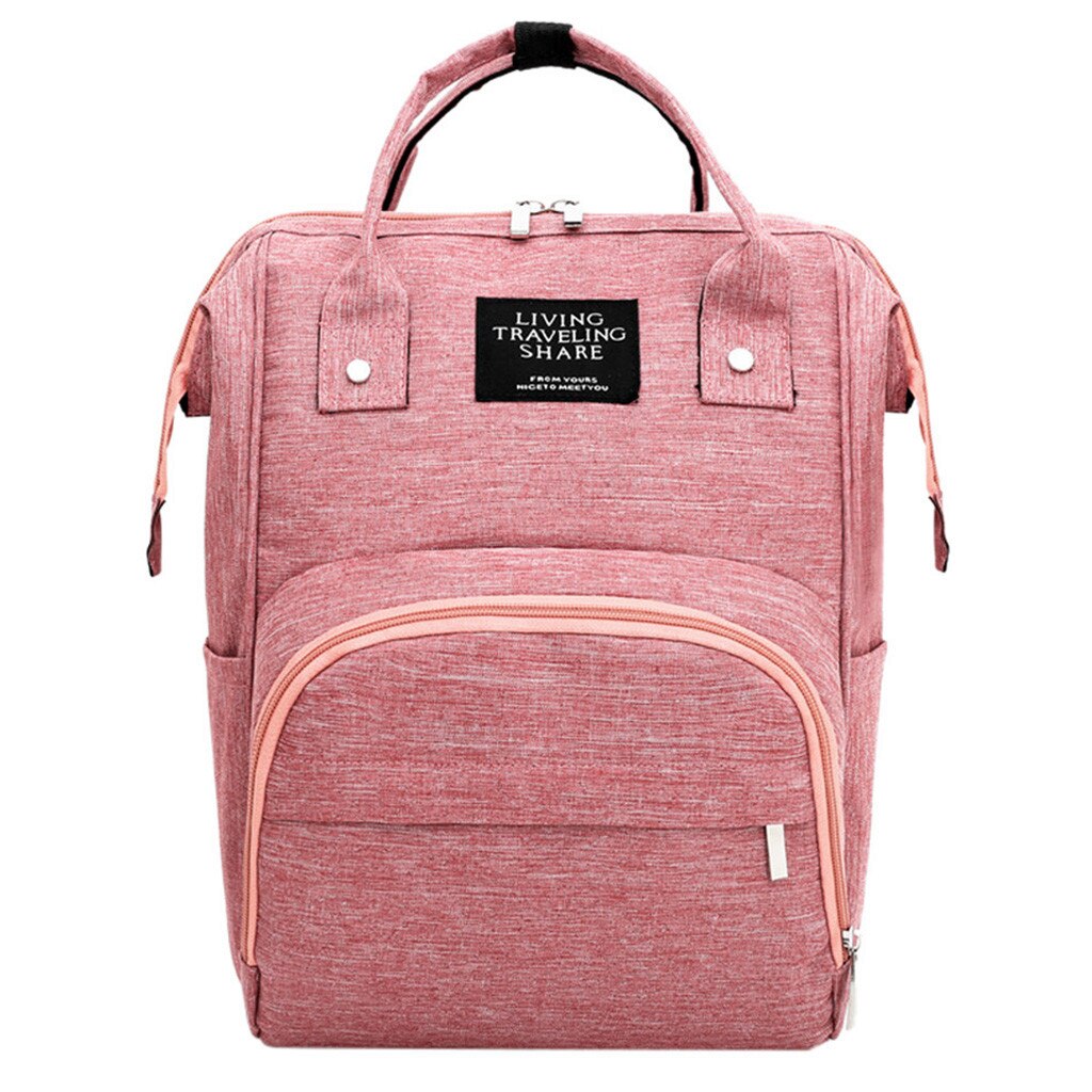 Brand Large Capacity Mummy Bag Big Women Men Backpack Travel Outdoor Casual Daypack Waterproof Stroller Baby Care Maternity Bag: Pink