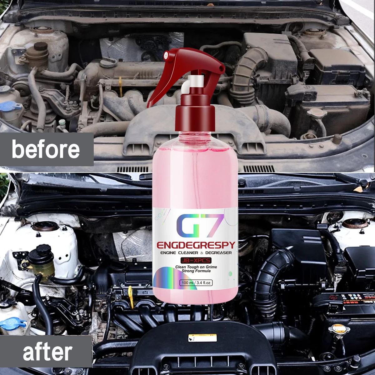 Limpiador de techo de motor de coche, potente producto de limpieza descontaminante para compartimento de motor, producto de limpieza de coche