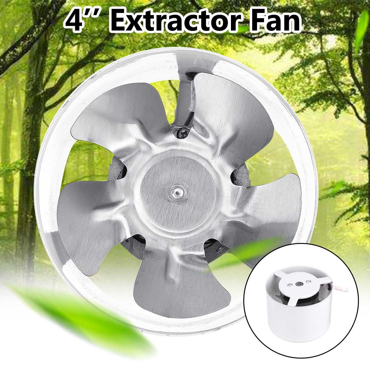 4 inch 100mm Round Duct Fan High Speed Exhaust Fan Toilets Window Ventilation Quiet Industrial Exhaust Ventilate Air Vent Fan