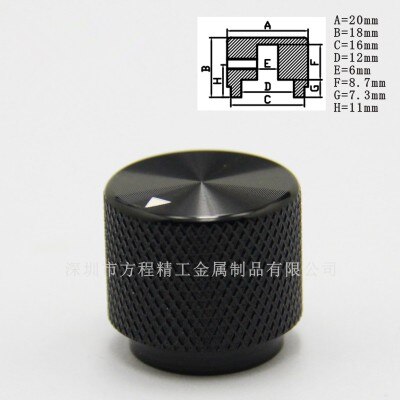 5Pcs Aluminium Knop Instrument Knop Potentiometer Knop 20*18*6Mm Potentiometer Cap Volume Knop Switch Cap encoder Voor Versterker