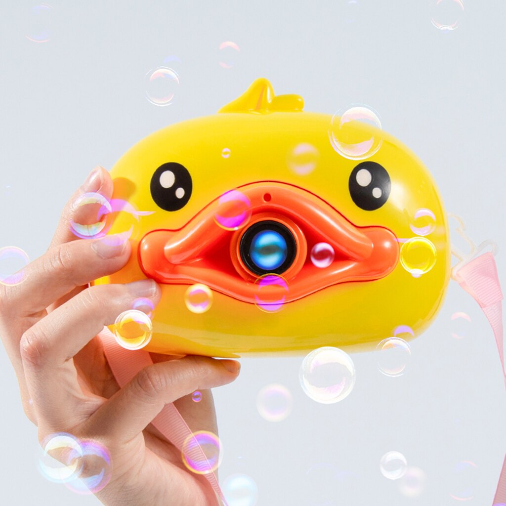 Nette Gelbe Ente blasiert Kamera freundlicher Art Spielzeug Playkit Sprudelnden für Spaß