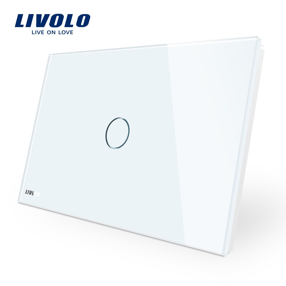 LIVOLO Wall Switch Ivory White Glass Panel, AU US C9 Standard Touch Light Switch with LED indicator,dimmer remote control: 1gang