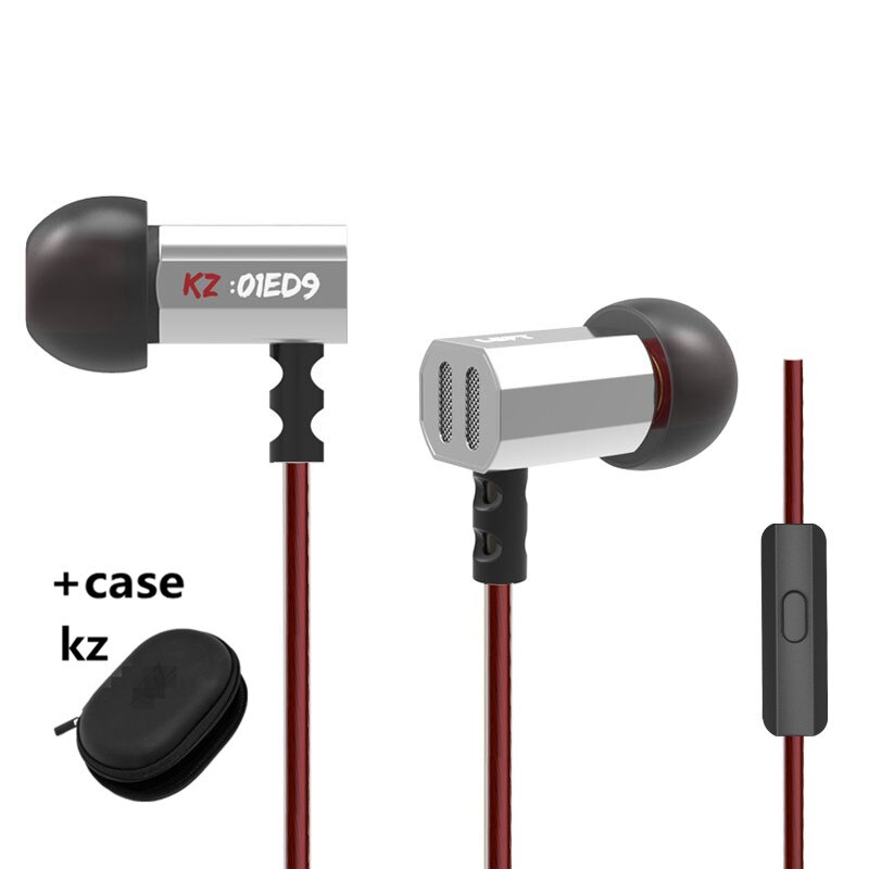 KZ ED9 Ugelli Auricolare basso pesante musica auricolare febbre HiFi in lega di zinco del metallo auricolari ED12 ES3 ES4 ZST AS12 ED2 ZS3 ZS6 ZSN: silver mic Case